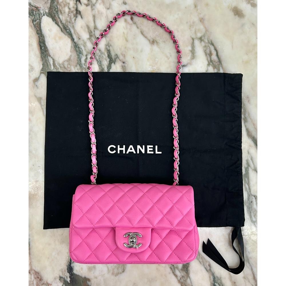 Never used Chanel 2021 Mini Classic Flap bag in bubblegum pink lambskin